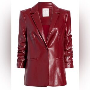Cinq à Sept VEGAN LEATHER KYLIE BLAZER RHUBARB size 4